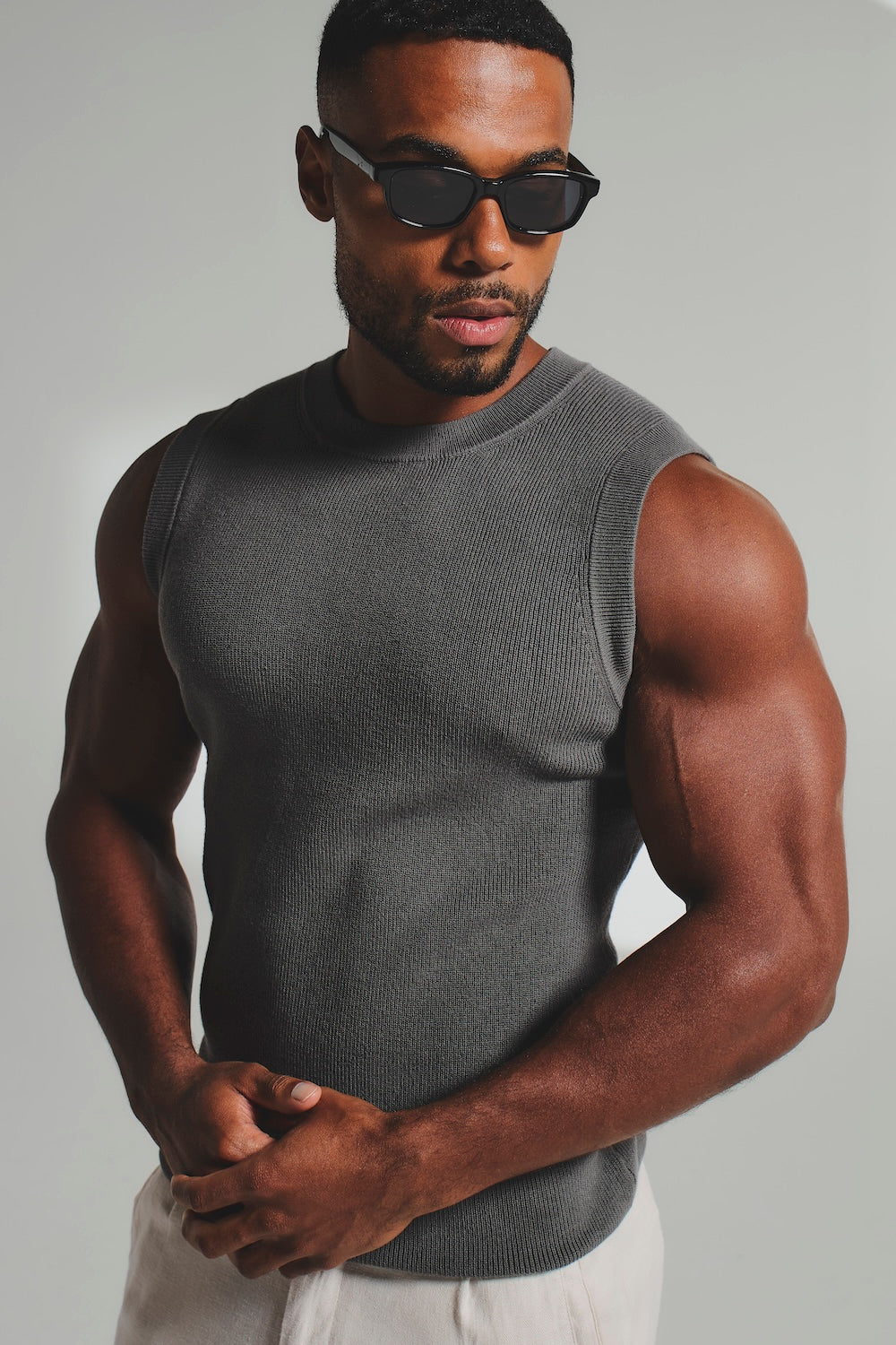 Knitted Tank Top in Olive - TAILORED ATHLETE - USA