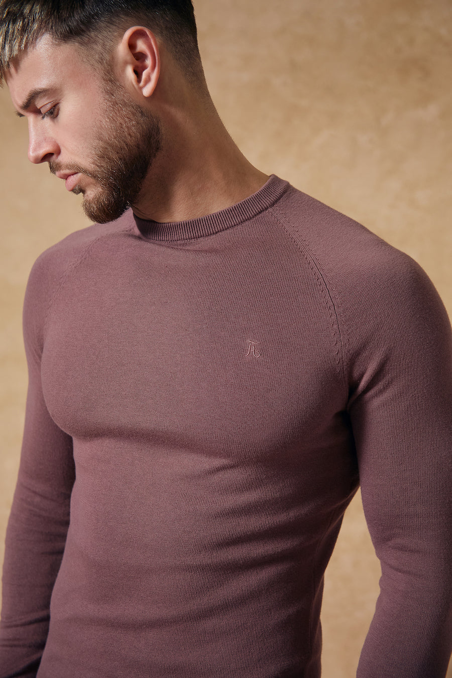 Cotton Crew Neck Jumper in Wood Rose - TAILORED ATHLETE - USA