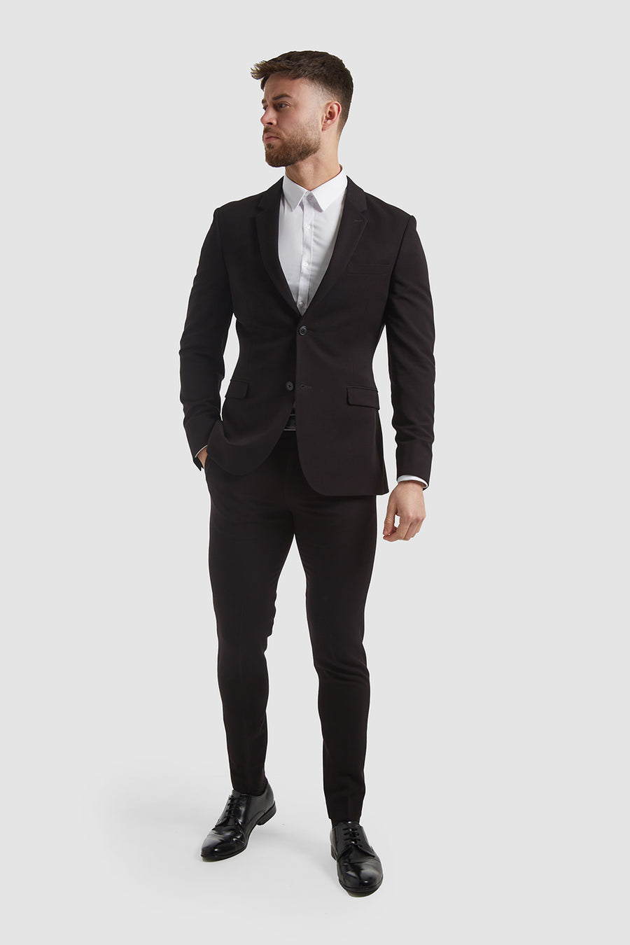 True Athletic Fit Suit Jacket in Black - TAILORED ATHLETE - USA