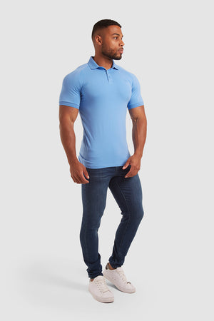 Athletic Fit Polo Shirt in Azure - TAILORED ATHLETE - USA