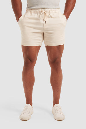 Athletic Fit Drawstring Chino Shorts in Chalk - TAILORED ATHLETE - USA