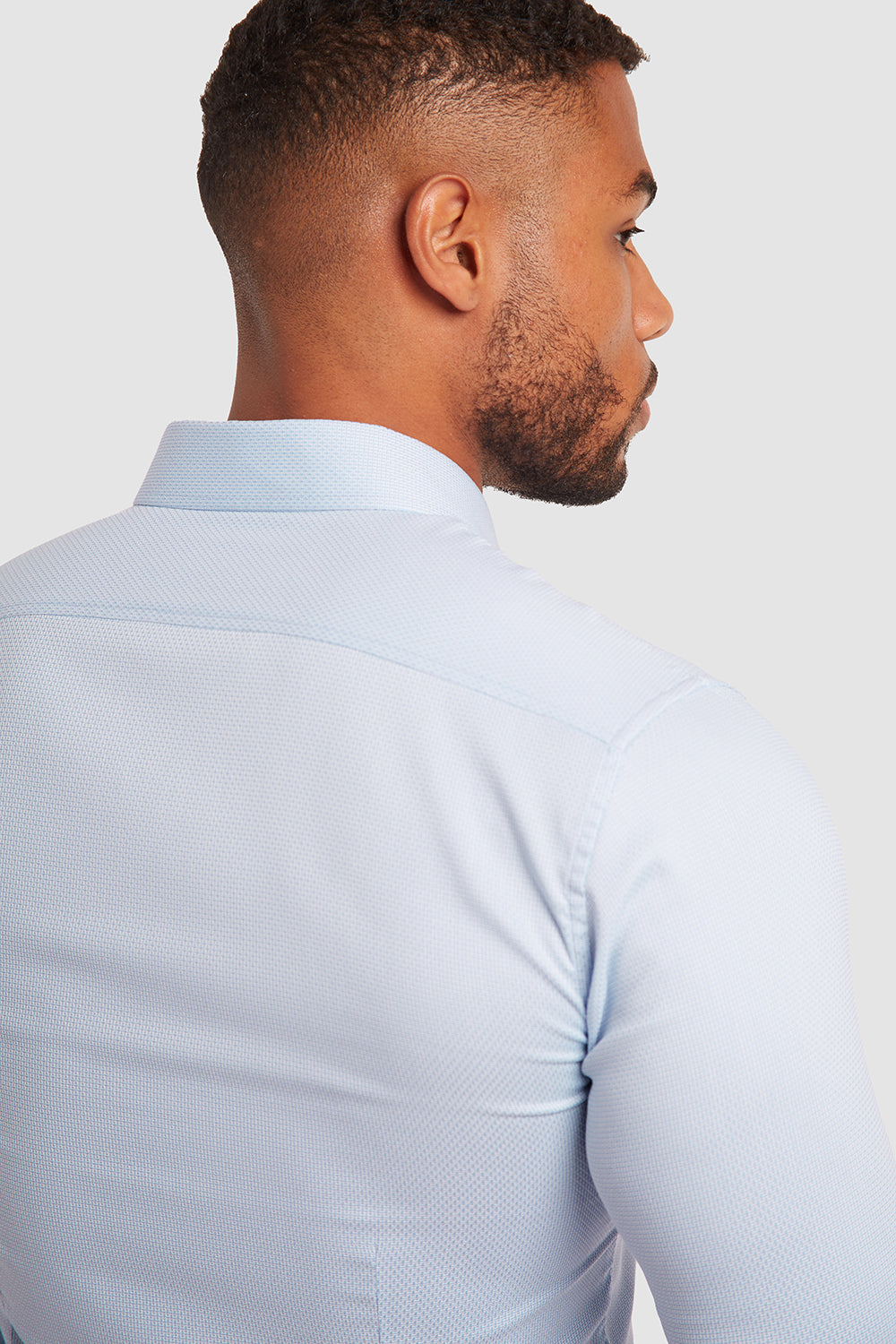 Tailored Fit Micro Dobby Shirt Lilac - Calibre Menswear