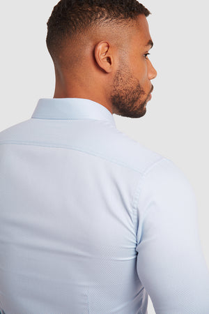 Luxe Business Shirt in Textured Dobby Blue - TAILORED ATHLETE - USA