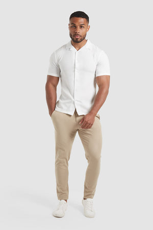 Seersucker Revere Collar Shirt (SS) in White - TAILORED ATHLETE - USA