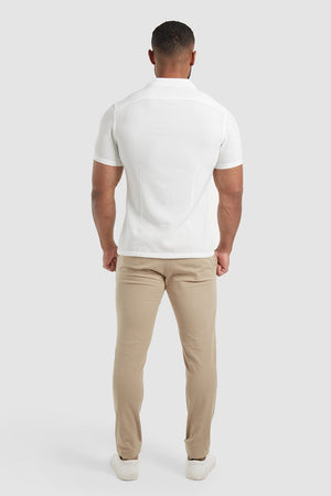 Seersucker Revere Collar Shirt (SS) in White - TAILORED ATHLETE - USA