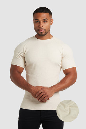 Ribbed T-Shirt in Natural Marl - TAILORED ATHLETE - USA