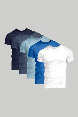 Athletic Fit Blue & White 5-Pack - TAILORED ATHLETE - USA