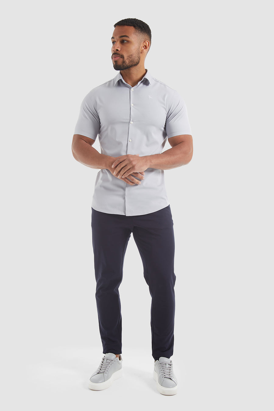 Athletic Fit Bamboo Short Sleeve Shirt in Grey - TAILORED ATHLETE - USA