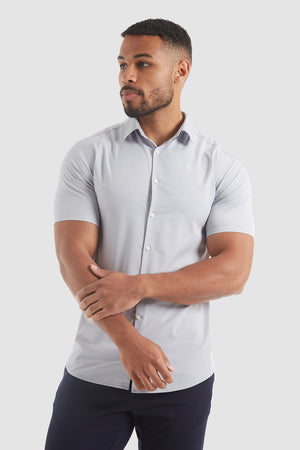Athletic Fit Bamboo Short Sleeve Shirt in Grey - TAILORED ATHLETE - USA