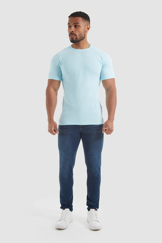 Pique T-Shirt in Blue Melange