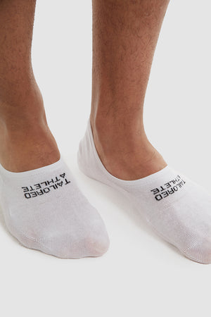 6 Pack No Show Socks In White - TAILORED ATHLETE - USA