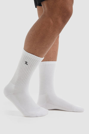 3 Pack Sports Socks In White - TAILORED ATHLETE - USA