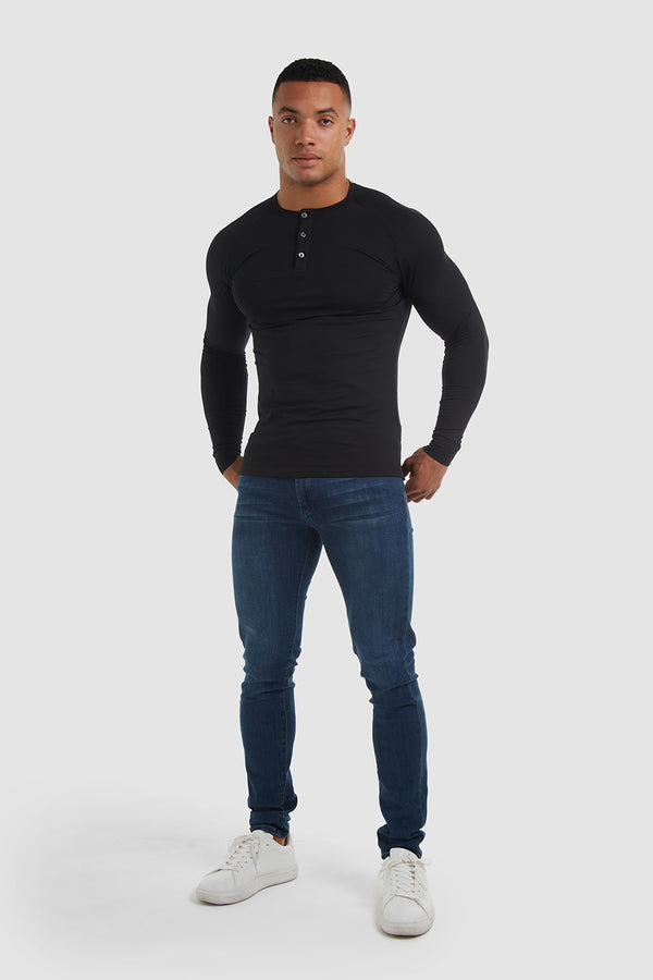 Everyday Henley in Black - TAILORED ATHLETE - USA