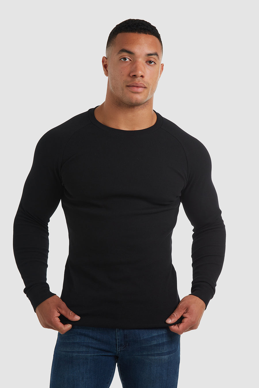 Rib T-Shirt (LS) in Black - TAILORED ATHLETE - USA