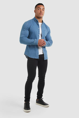 Denim Overshirt in Light Blue - TAILORED ATHLETE - USA