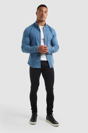 Denim Overshirt in Light Blue - TAILORED ATHLETE - USA