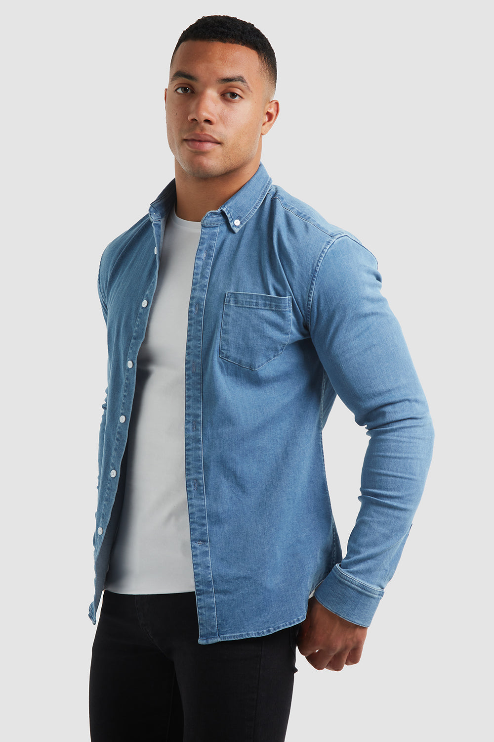 Regular Fit Denim overshirt - Denim blue - Men | H&M