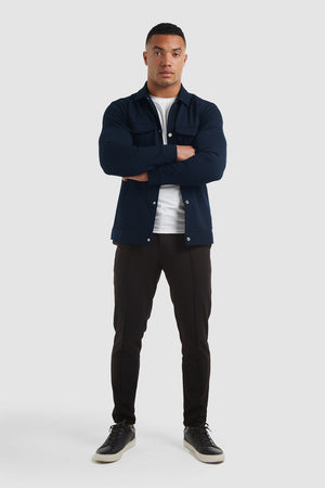 Jersey Shacket in Navy - TAILORED ATHLETE - USA