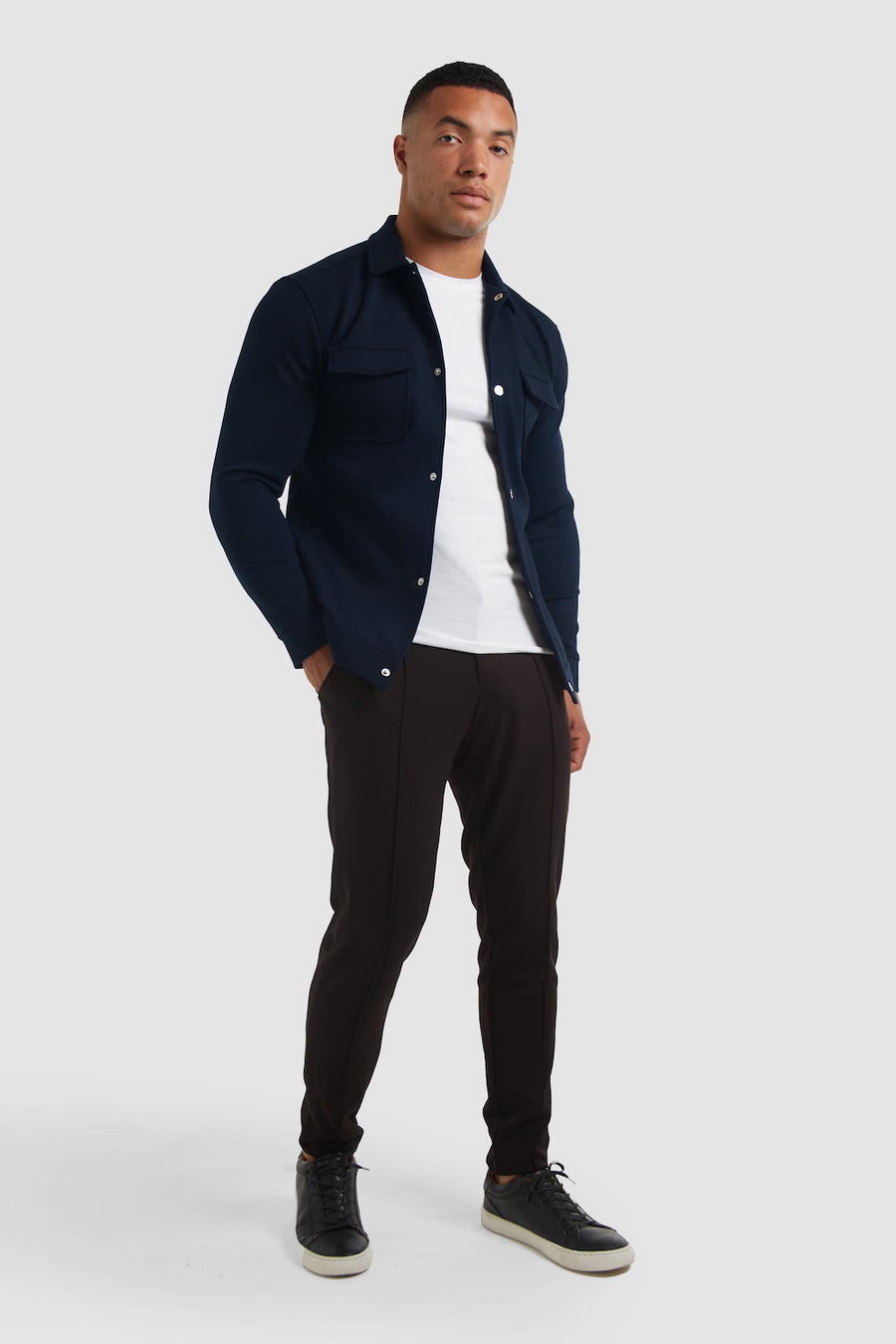 Jersey Shacket in Navy - TAILORED ATHLETE - USA