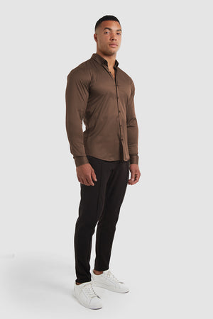 Athletic Fit Signature Shirt in Chocolate - TAILORED ATHLETE - USA