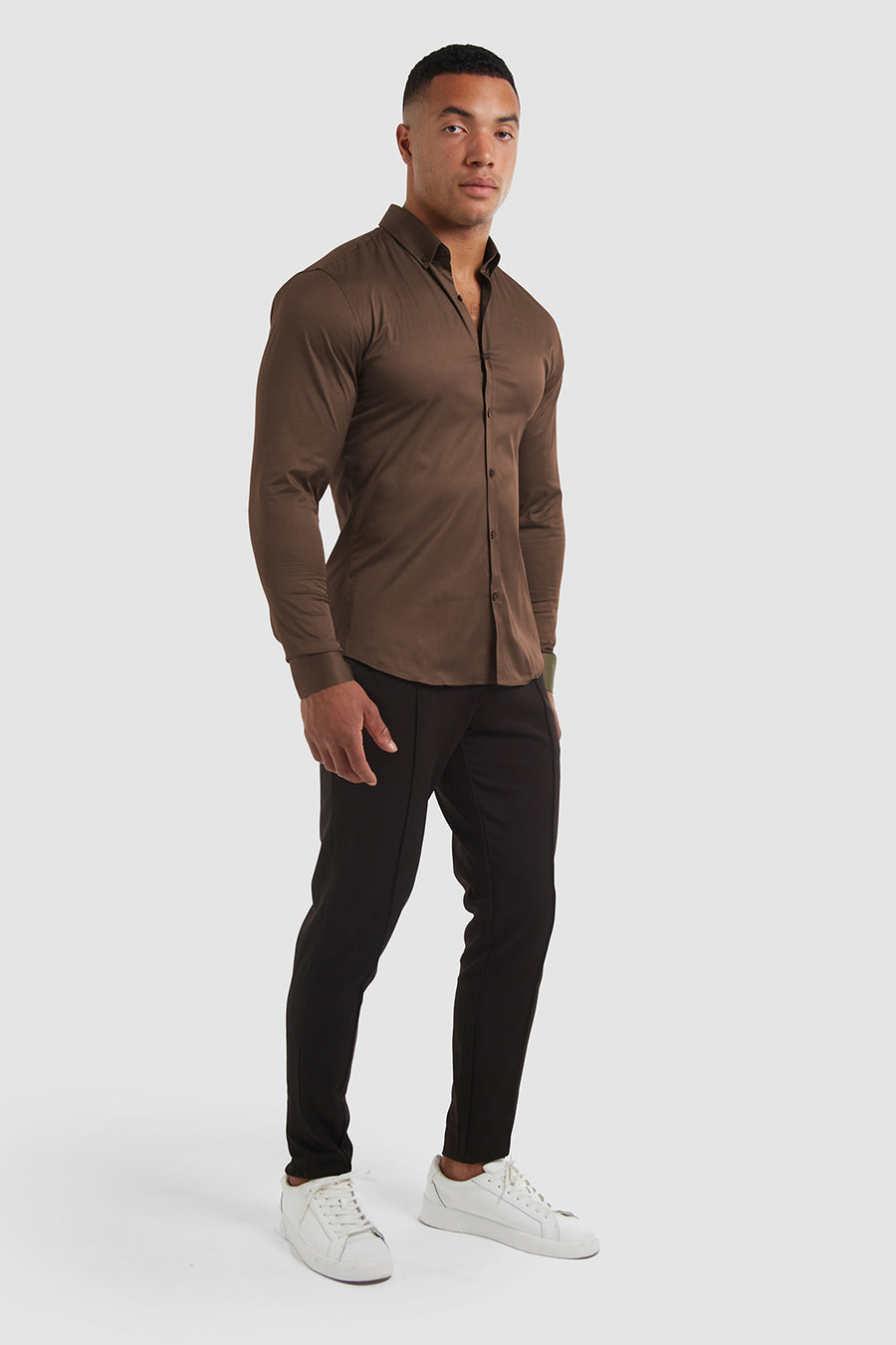 Athletic Fit Signature Shirt in Chocolate - TAILORED ATHLETE - USA