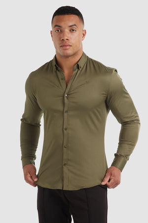 Athletic Fit Signature Shirt in Olive - TAILORED ATHLETE - USA