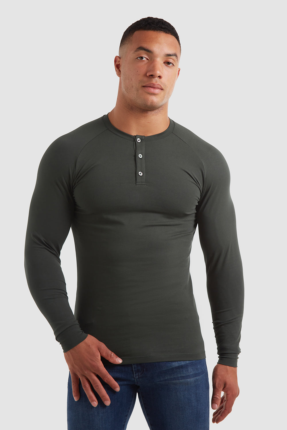 Everyday Henley in Dark Forest Green - TAILORED ATHLETE - USA