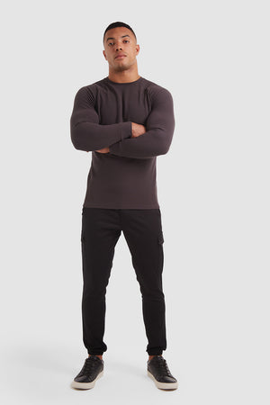 Waffle Long Sleeve T-Shirt in Dark Lead - TAILORED ATHLETE - USA
