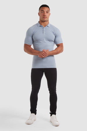 Athletic Fit Polo Shirt in Storm - TAILORED ATHLETE - USA