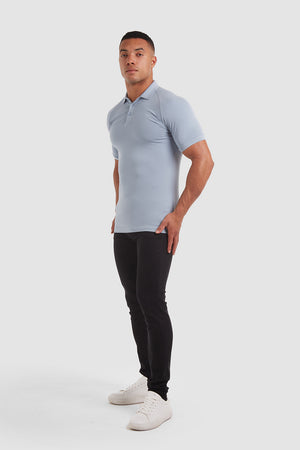 Athletic Fit Polo Shirt in Storm - TAILORED ATHLETE - USA