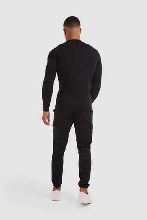 Mock Neck T-Shirt in Black - TAILORED ATHLETE - USA