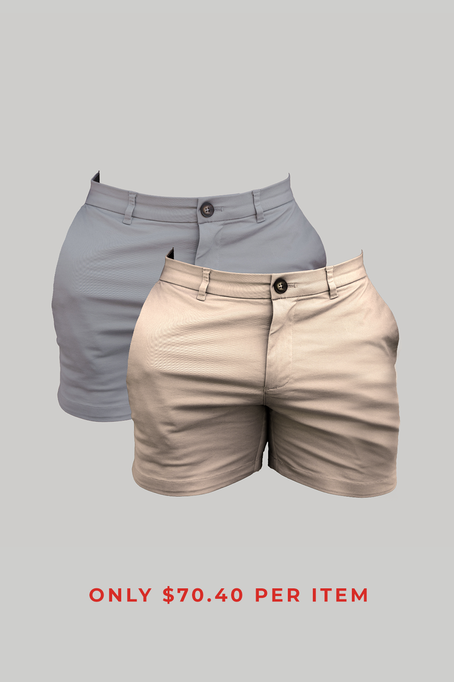 Athletic Fit Chino Shorts - Shorter Length 2-Pack - TAILORED ATHLETE - USA
