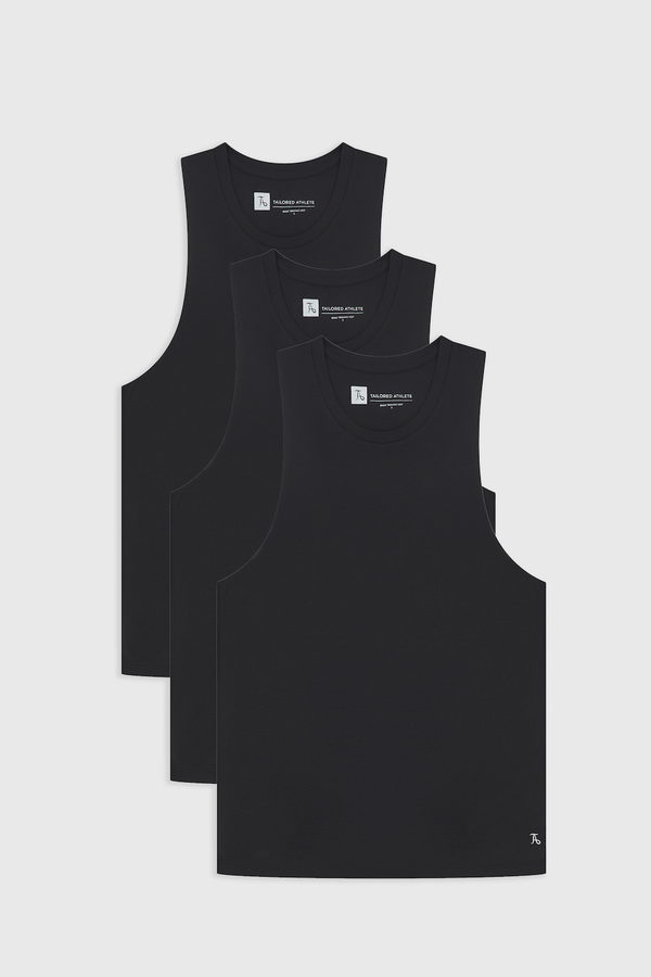 3 Pack Essential Training Tank Top in Black