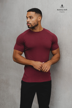 Premium Athletic Fit T-shirt In Burgundy - TAILORED ATHLETE - USA