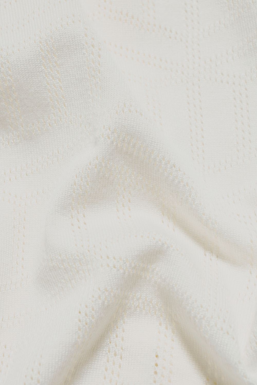 Geo Jacquard Revere Collar Knitted Shirt in White - TAILORED ATHLETE - USA
