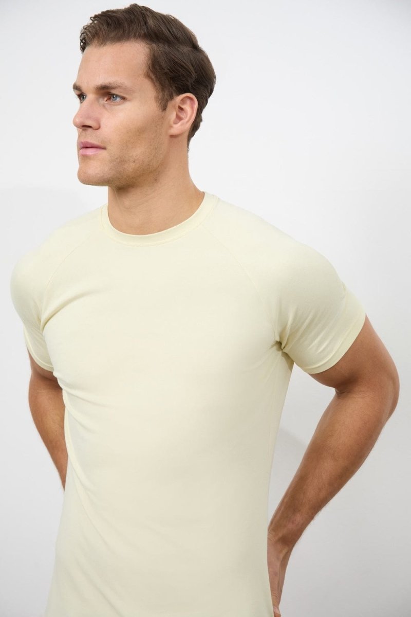 7 Pack Athletic Fit Crew Neck T-Shirt in Black/ Grey/ White/ Sage/ Mint/ Lemon/ Blue - TAILORED ATHLETE - USA
