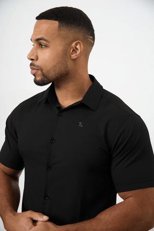 Short Sleeve Bamboo Shirt in Black - TAILORED ATHLETE - USA