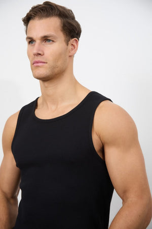 Ribbed Vest in Black - TAILORED ATHLETE - USA