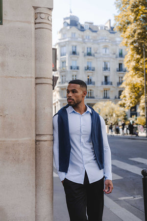 Bamboo Shirt in Pale Blue - TAILORED ATHLETE - USA