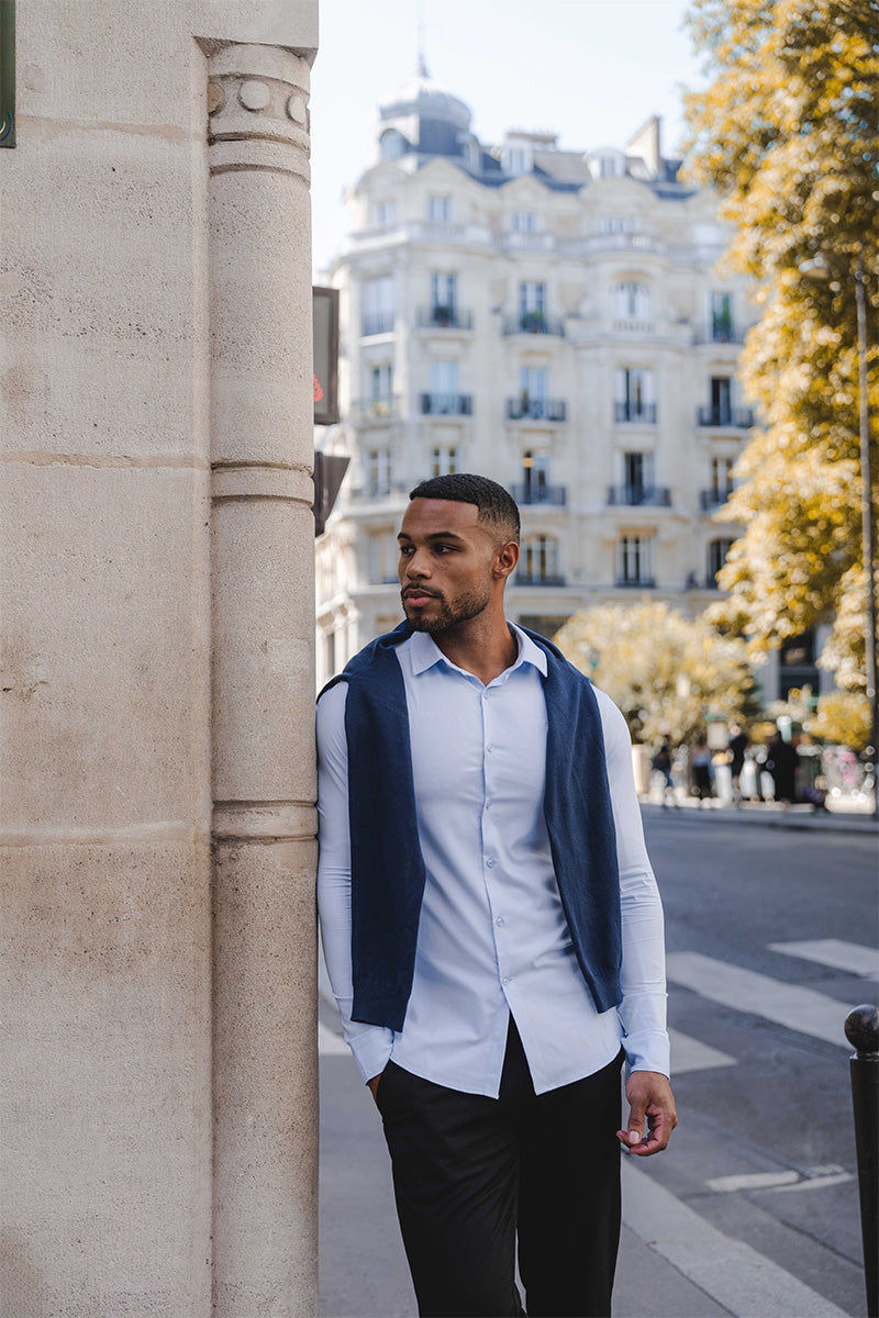 Bamboo Shirt in Pale Blue - TAILORED ATHLETE - USA