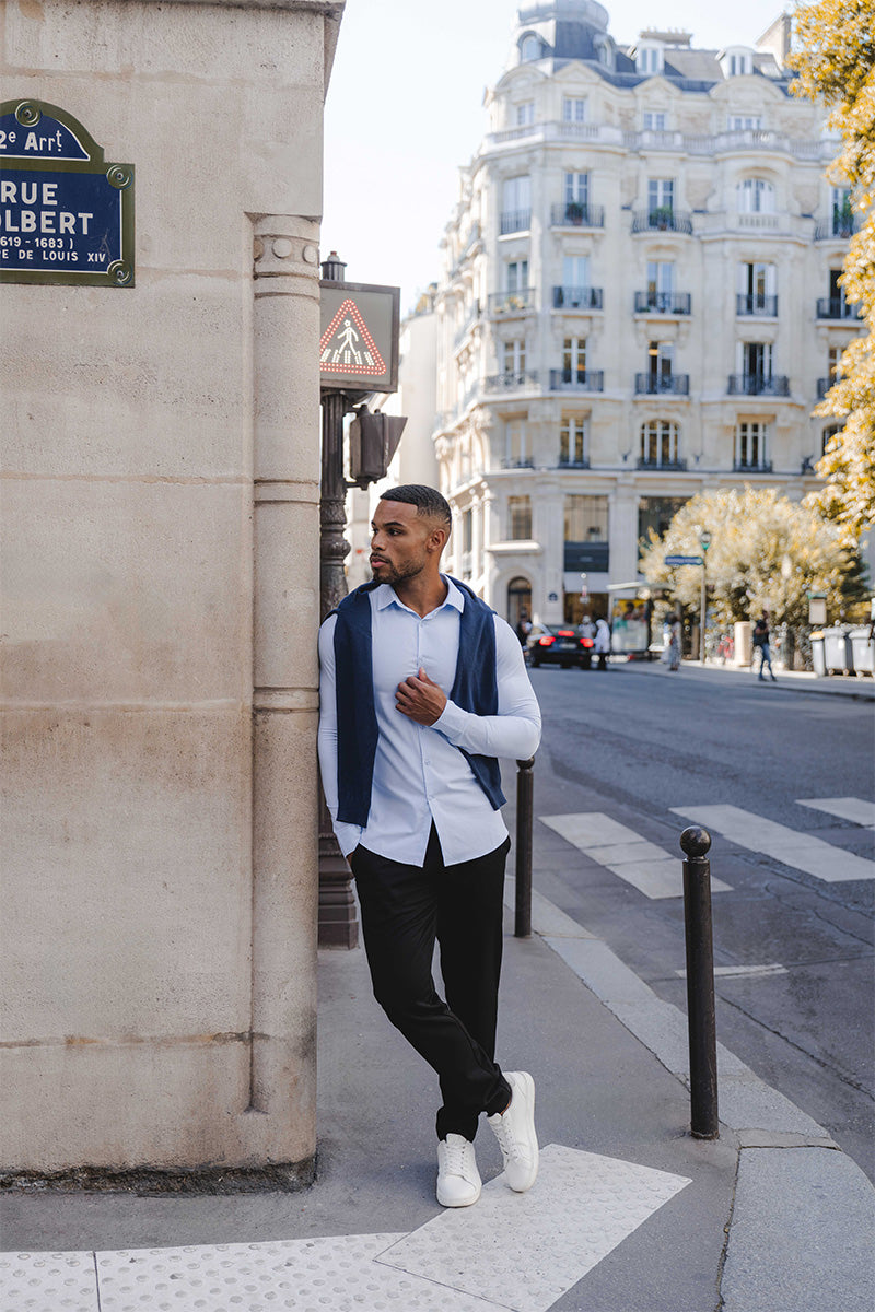 Bamboo Shirt in Pale Blue - TAILORED ATHLETE - USA