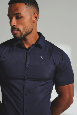 Short Sleeve Bamboo Shirt in French Navy - TAILORED ATHLETE - USA