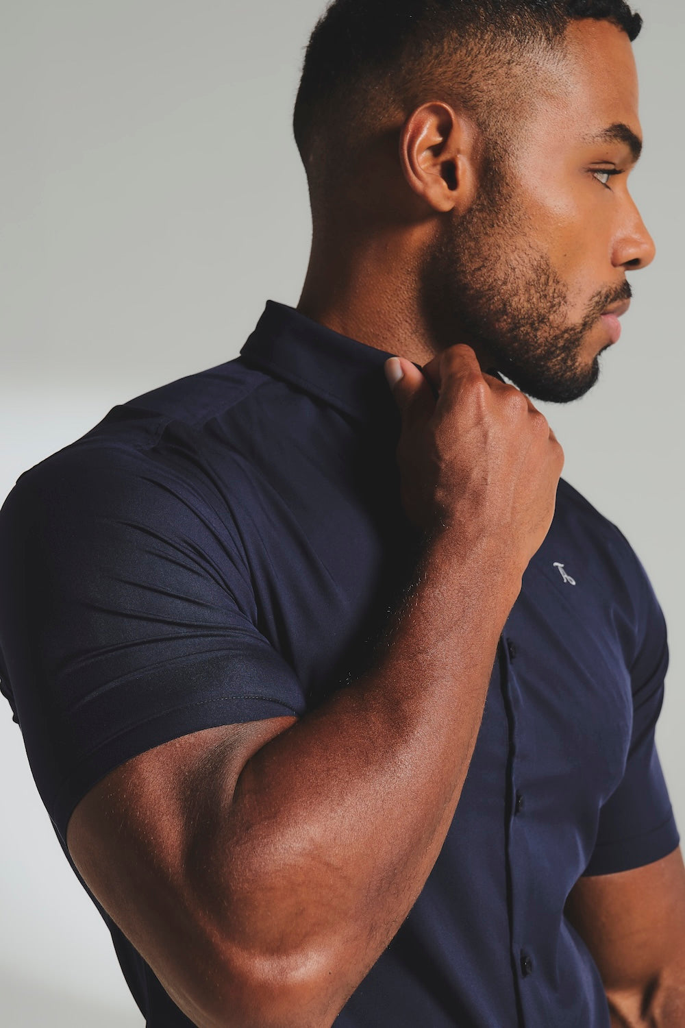 Short Sleeve Bamboo Shirt in French Navy - TAILORED ATHLETE - USA