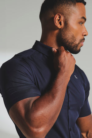 Short Sleeve Bamboo Shirt in French Navy - TAILORED ATHLETE - USA
