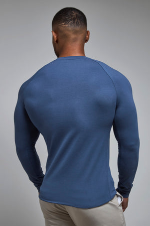 Athletic Fit Long Sleeve T-Shirt in Stone Blue - TAILORED ATHLETE - USA