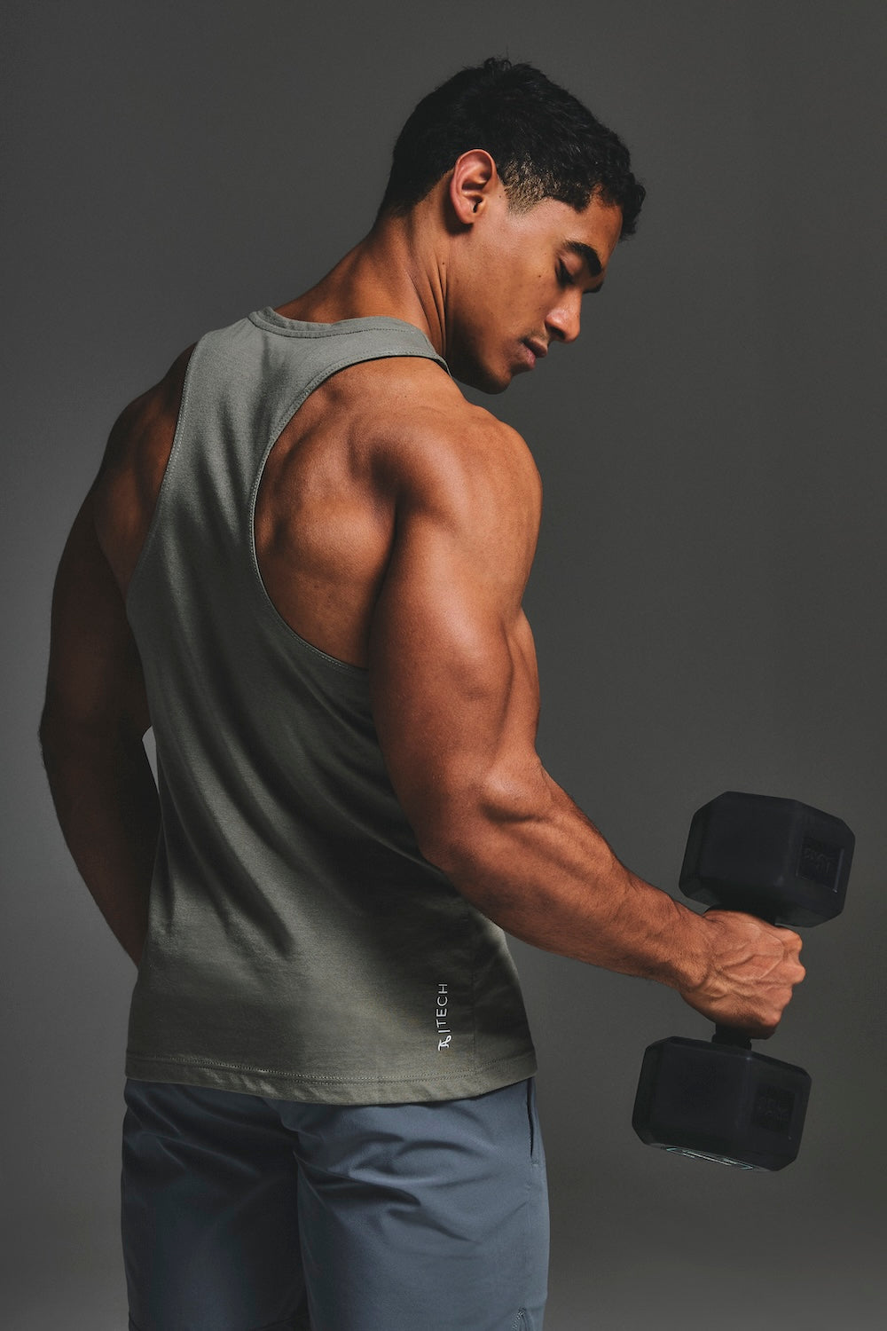 Essential Training Tank Top in Khaki - TAILORED ATHLETE - USA