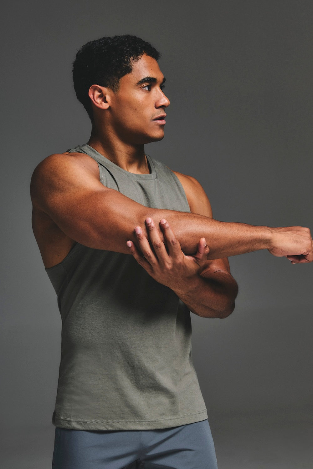 Essential Training Tank Top in Khaki - TAILORED ATHLETE - USA