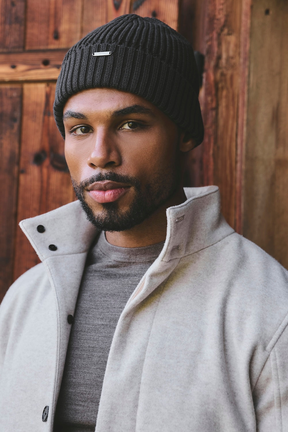 Pure Cotton Knitted Beanie in Chocolate