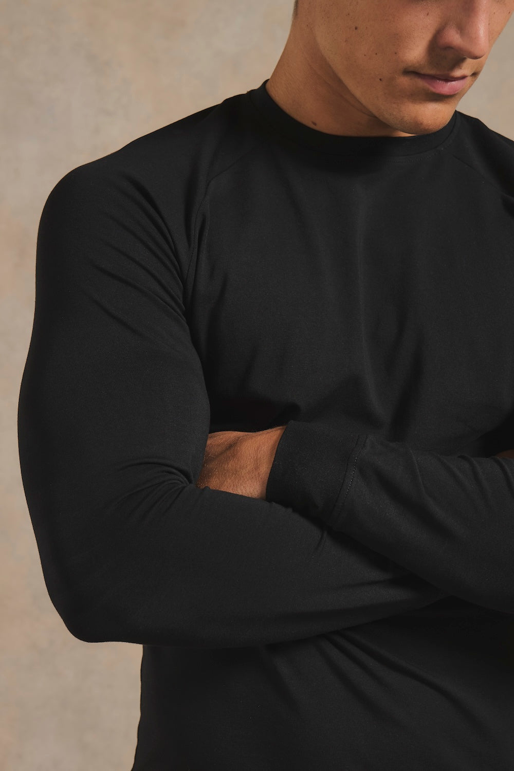 Athletic Fit Signature Long Sleeve T-Shirt in Black