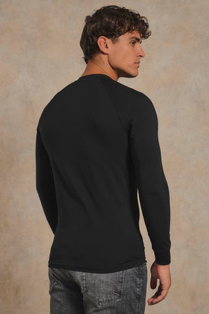 Athletic Fit Signature Long Sleeve T-Shirt in Black
